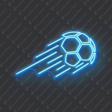 Ice Blue Soccer Ball Neon Sign