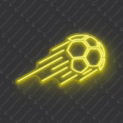 Lemon Yellow Soccer Ball Neon Sign