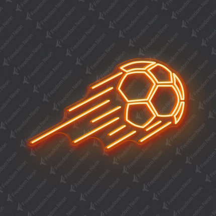 Orange Soccer Ball Neon Sign