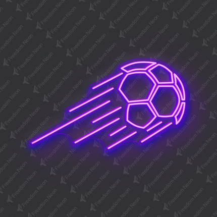 Purple Soccer Ball Neon Sign