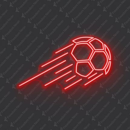 Red Soccer Ball Neon Sign
