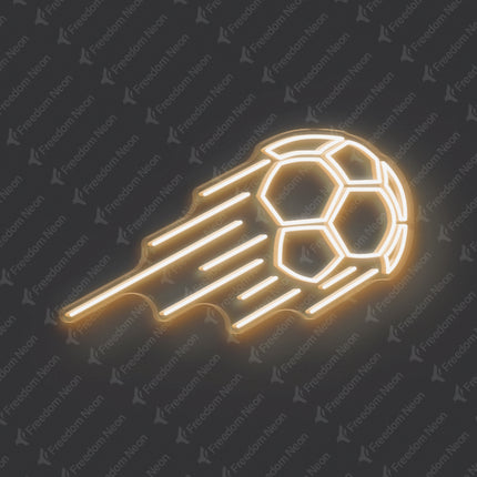 Warm White Soccer Ball Neon Sign