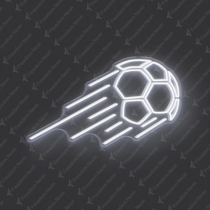 White Soccer Ball Neon Sign