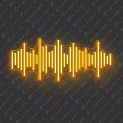 Golden Yellow Soundwave Neon Sign