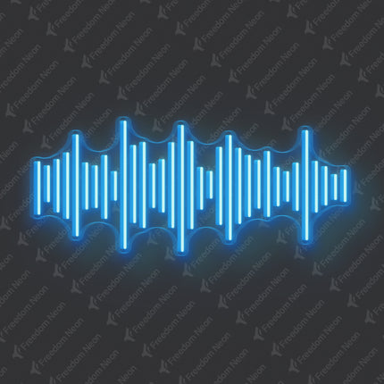Ice Blue Soundwave Neon Sign