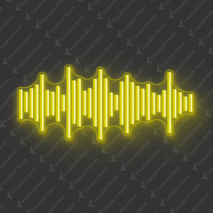 Lemon Yellow Soundwave Neon Sign
