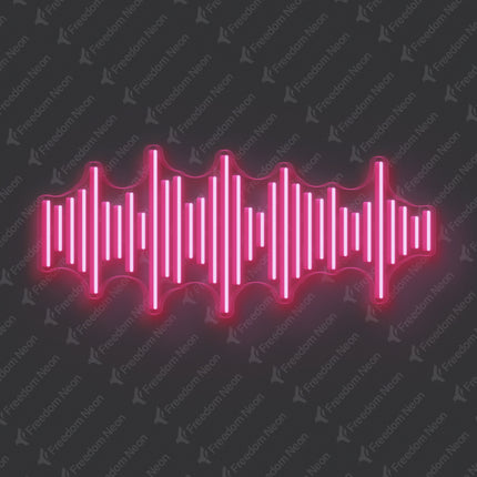 Light Pink Soundwave Neon Sign