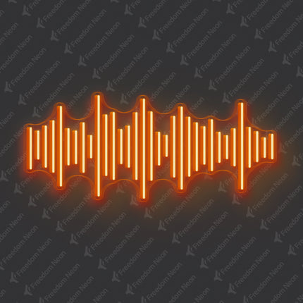 Orange Soundwave Neon Sign
