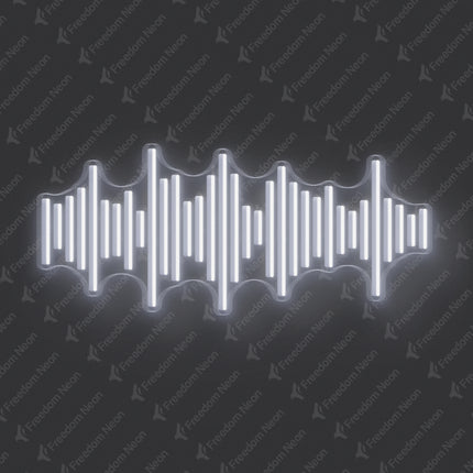 White Soundwave Neon Sign