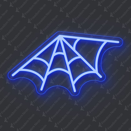 Blue Spider Web Neon Sign