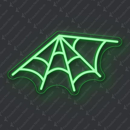 Green Spider Web Neon Sign