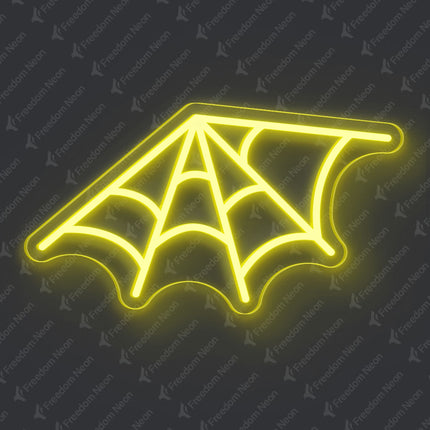 Lemon Yellow Spider Web Neon Sign
