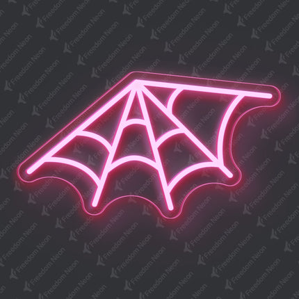 Light Pink Spider Web Neon Sign