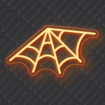 Orange Spider Web Neon Sign