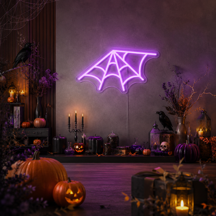 Purple Spider Web Neon Sign