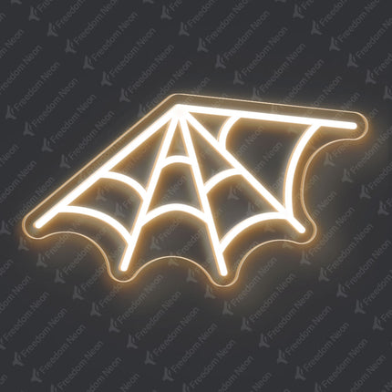 Warm White Spider Web Neon Sign