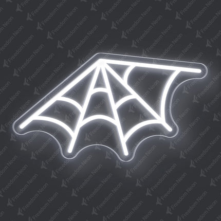 White Spider Web Neon Sign