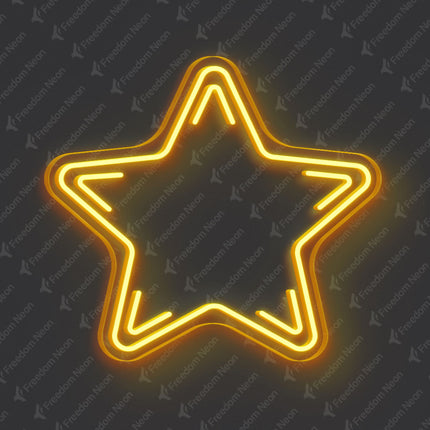 Golden Yellow Star Neon Sign