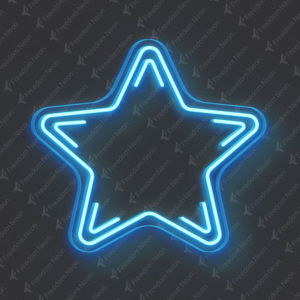 Ice Blue Star Neon Sign