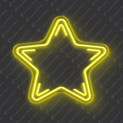Lemon Yellow Star Neon Sign