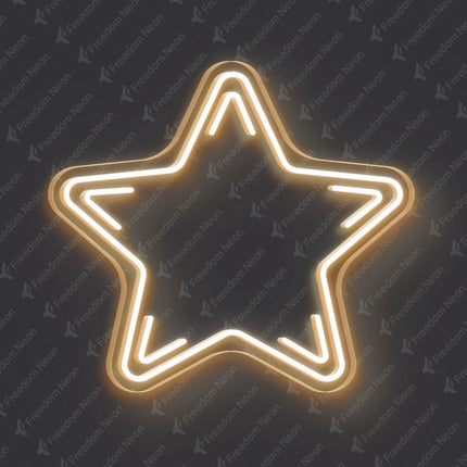 Warm White Star Neon Sign