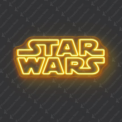 Golden Yellow Star Wars Neon Sign