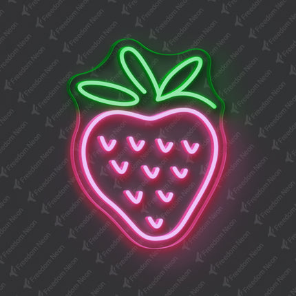 Light Pink Strawberry Neon Sig