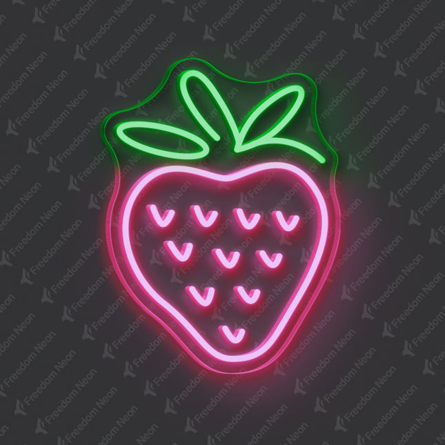 Light Pink Strawberry Neon Sig