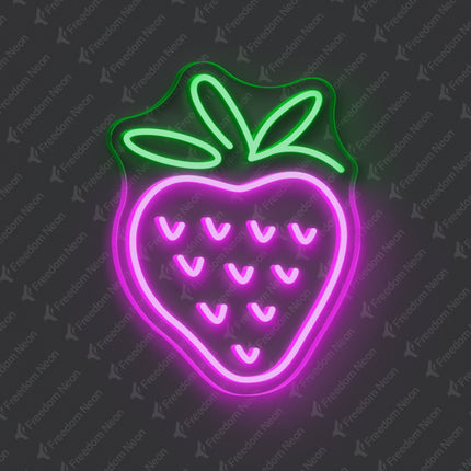 Pink Strawberry Neon Sign