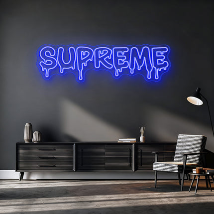 Blue Supreme Drip Neon Sign