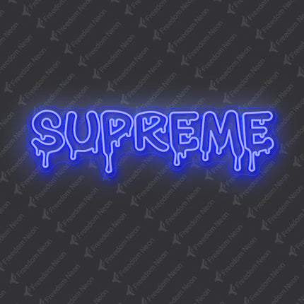 Blue Supreme Drip Neon Sign