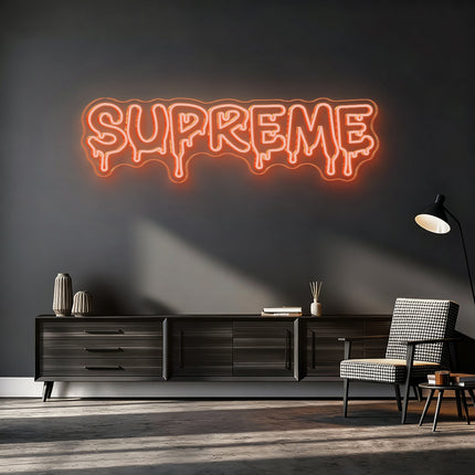 Golden Yellow Supreme Drip Neon Sign