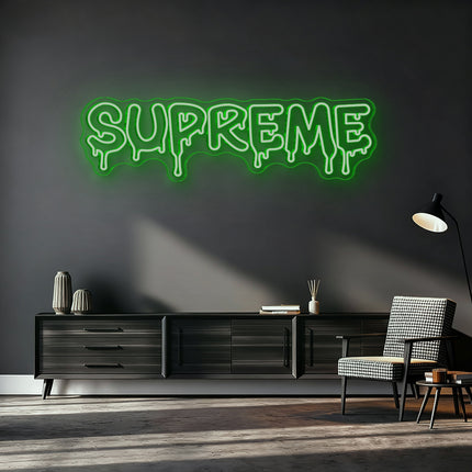 Green Supreme Drip Neon Sign