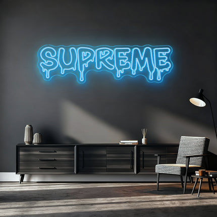 Ice Blue Supreme Drip Neon Sign