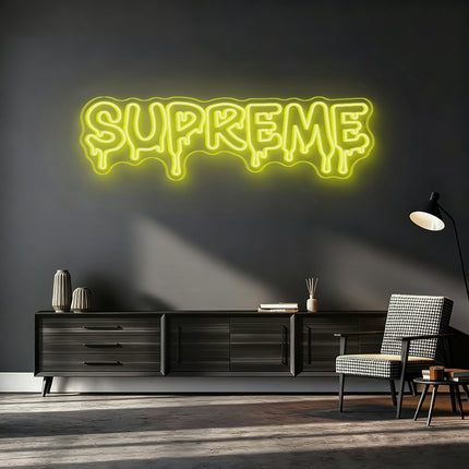 Lemon Yellow Supreme Drip Neon Sign