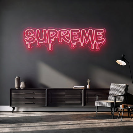 Light Pink Supreme Drip Neon Sign