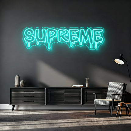 Mint Green Supreme Drip Neon Sign