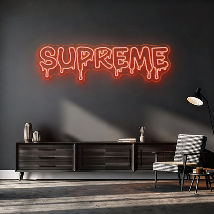 Orange Supreme Drip Neon Sign