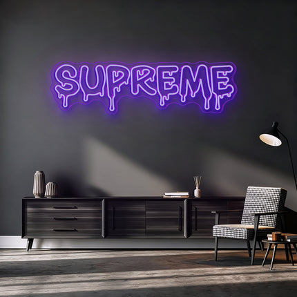 Purple Supreme Drip Neon Sign