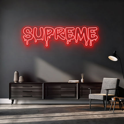 Red Supreme Drip Neon Sign