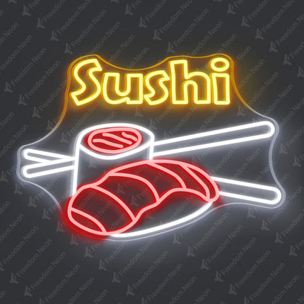 Golden Yellow Sushi Neon Sign