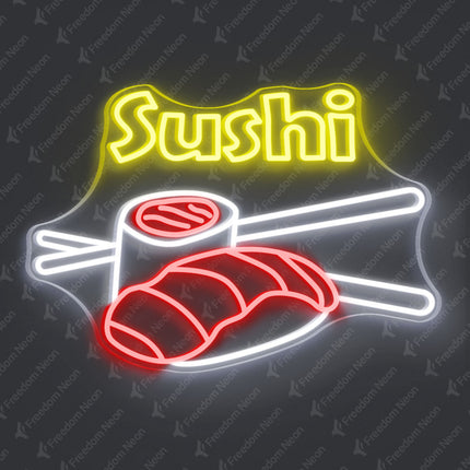 Lemon Yellow Sushi Neon Sign