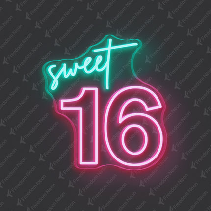 Light Pink Sweet 16 Neon Sign