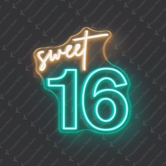 Mint Green Sweet 16 Neon Sign