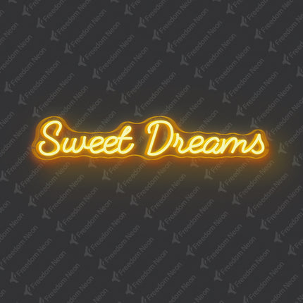 Golden Yellow Sweet Dreams Neon Sign
