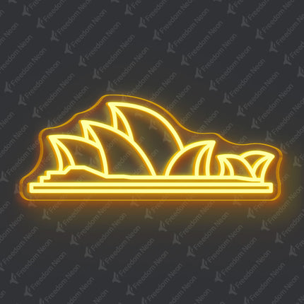 Golden Yellow Sydney Opera House Neon Sign