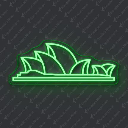 Green Sydney Opera House Neon Sign