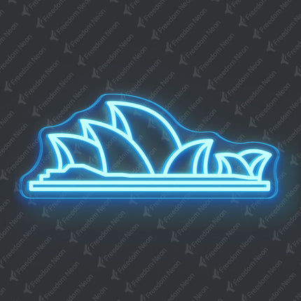 Ice Blue Sydney Opera House Neon Sign
