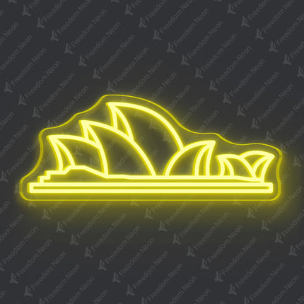 Lemon Yellow Sydney Opera House Neon Sign