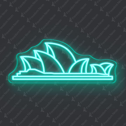 Mint Green Sydney Opera House Neon Sign
